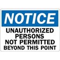 Model Notice Unauthorized Persons Not Permitted Beyond This Point